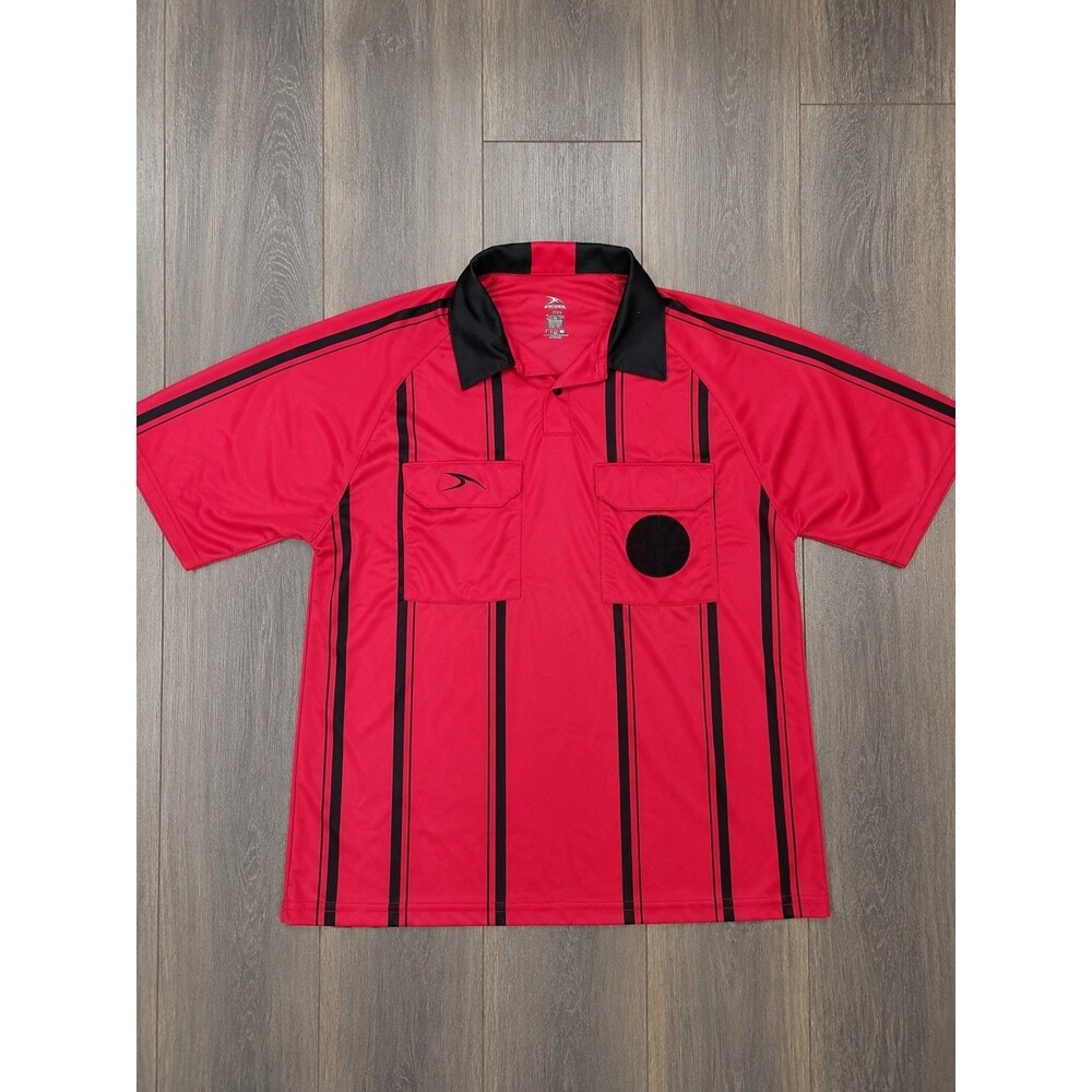 Score Soccer Referee Jersey Adult Small Red Black Official Uniform Shirt